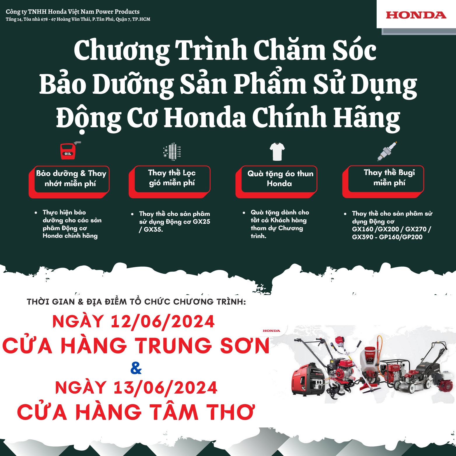 Chương trình Chăm sóc Khách hàng và Bảo dưỡng miễn phí tại Quảng Trị (06/2024)